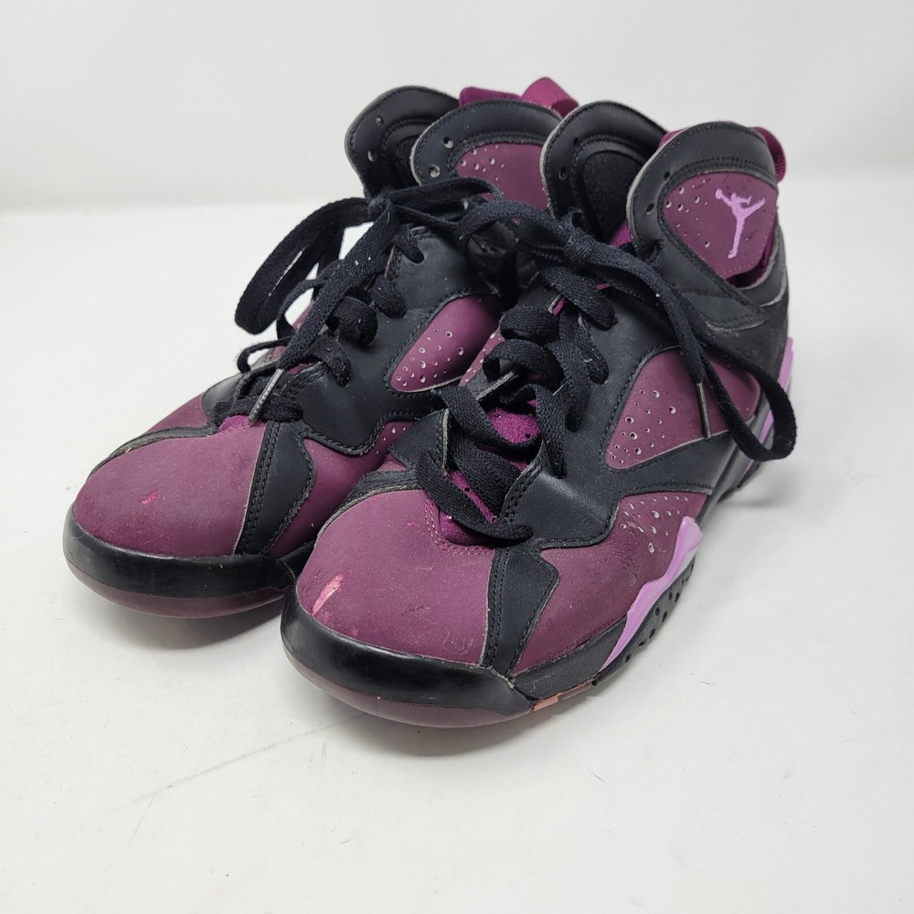Jordan 7 Retro Shoes Boys‎ 5.5Y Mulberry Purple Black Mid Sneakers Jumpman Air